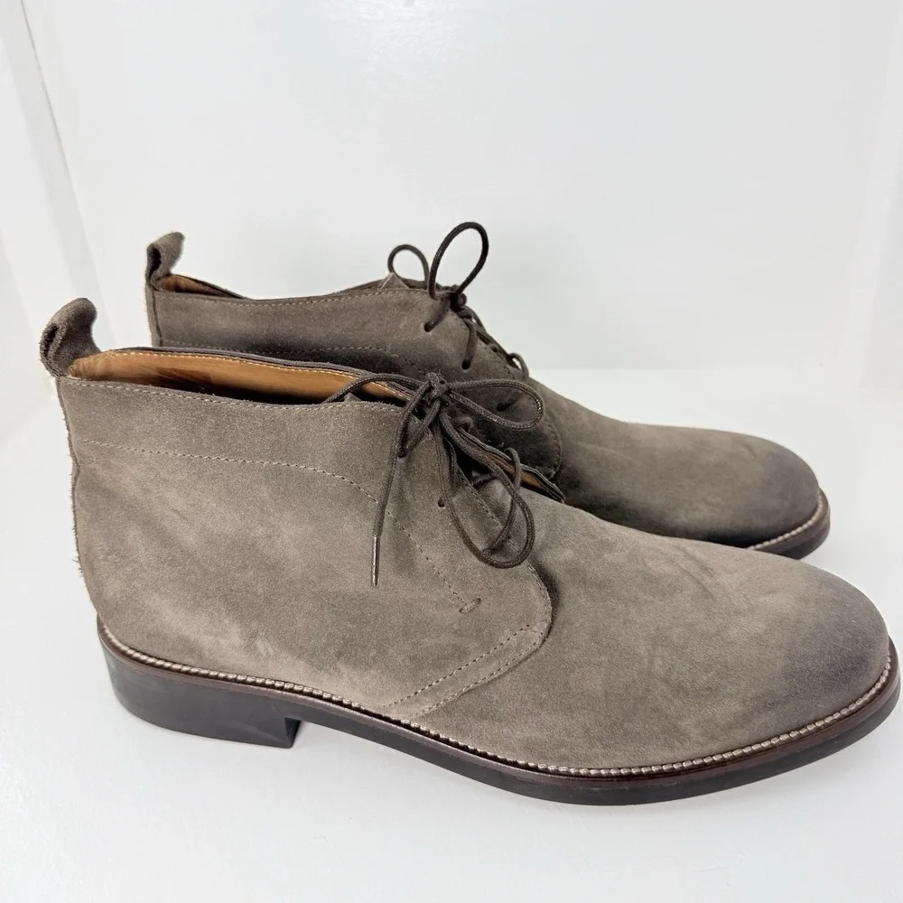 Massimo Dutti Gray Suede Chukka Desert Boots Mens EU 45 US 12 7844/222/902